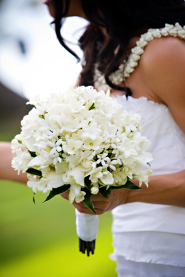detailed white brides bouquet
