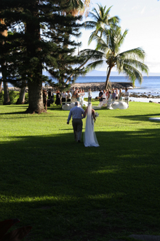 Bridal's walk with father in Maui