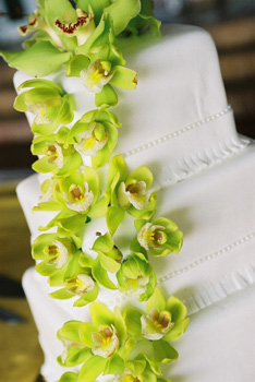 cascading orchid wedding cake