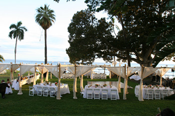 Bamboo canopies at Olowalu by Blue Sky Weddings