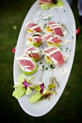 Seared ahi passed appetizers